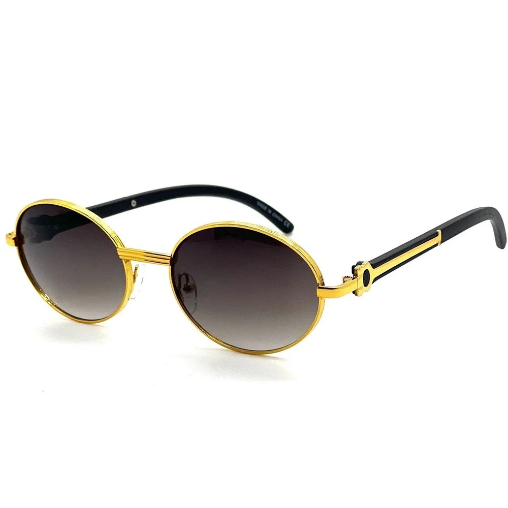Men Sunglasses Square Classic Hip Hop Shades Buffs Wood Arms 80's 90's Retro New